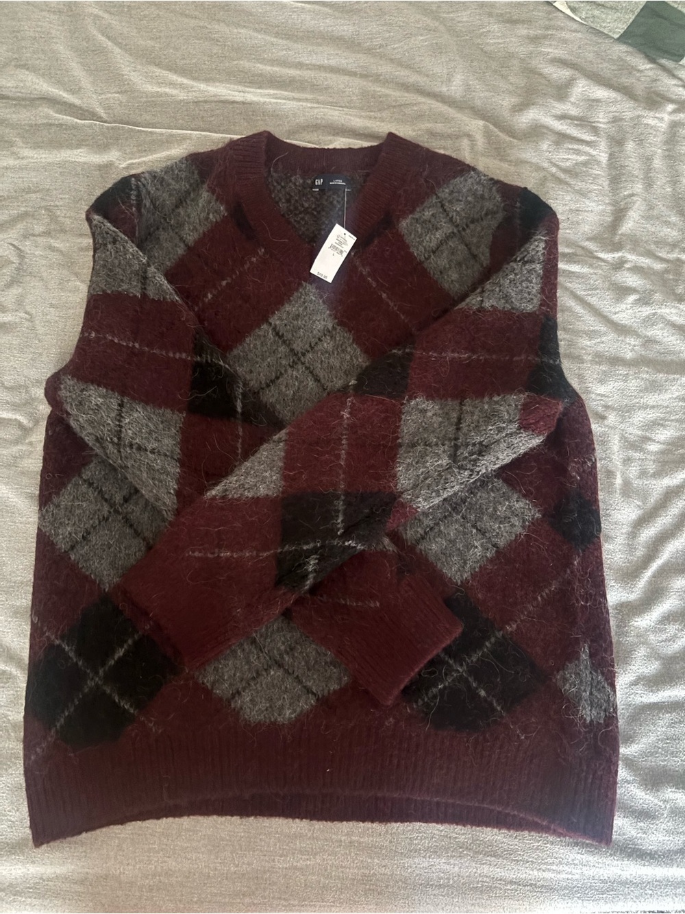 Argyle Brushed Sweater